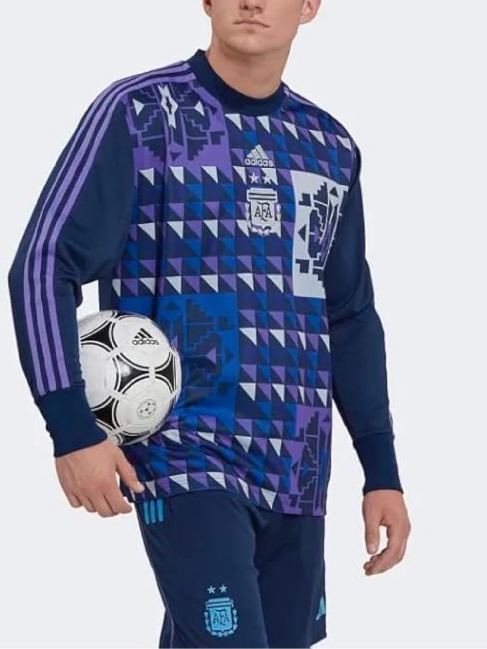 Auth Adidas Argentina Icon Goal Keeper Jersey in Night Indigo - Men’s Size L - Picture 5 of 6